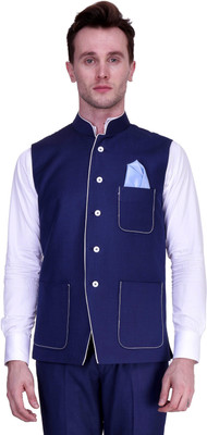 

Protext Solid Men's Waistcoat, Blue