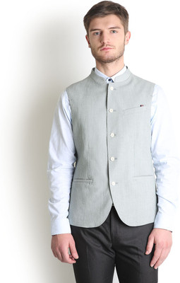 

Blackberrys Striped Men's Waistcoat, Green