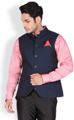 

Blackberrys Solid Men's Waistcoat, Turq