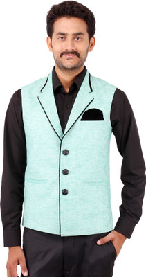 

Platinum Studio Solid Men Waistcoat, Green