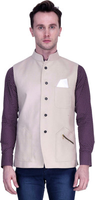 

Protext Solid Men's Waistcoat, Beige