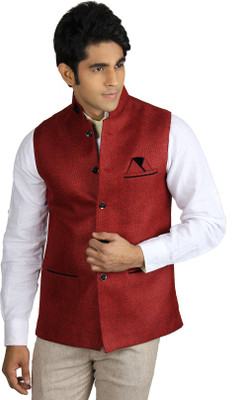 

Platinum Studio Solid Men Waistcoat, Rust