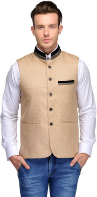

Platinum Studio Self Design Men's Waistcoat, Beige