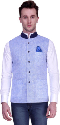 

Protext Solid Men's Waistcoat, Blue