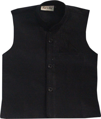 

BownBee Solid Boy's Waistcoat, Black