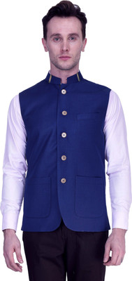 

Protext Solid Men's Waistcoat, Blue