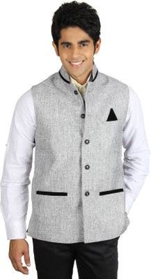 

Platinum Studio Solid Men Waistcoat, Grey