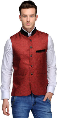 Platinum Studio Self Design Men Waistcoat Platinum Studio Self Design Men Waistcoat