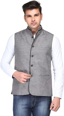 

Platinum Studio Solid Men Waistcoat, Grey