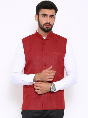 3SIX5 Solid Men Waistcoat