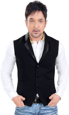 

Menjestic Sleeveless Solid Men's Jacket, Black