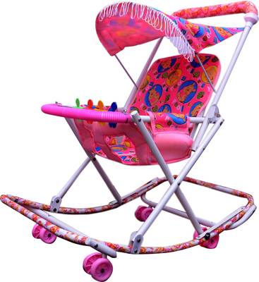 Abasr BABY KIDS MULTICOLOUR 3 IN 1 RASSI WALKER PINK