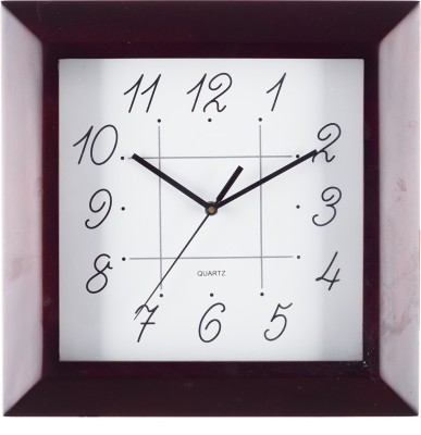 eCraftIndia Analog 33 cm X 33 cm Wall Clock(Brown, With Glass) at flipkart
