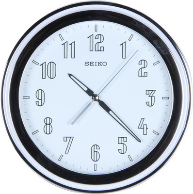 Seiko Analog Wall Clock(Black, With Glass) Seiko Analog Wall Clock(Black, With Glass)
