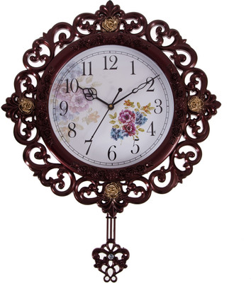 smera Analog 51 cm X 41 cm Wall Clock(Multicolor, With Glass)