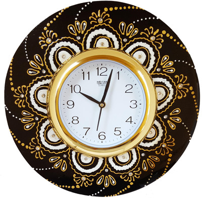 DivineCrafts Analog 32 cm X 32 cm Wall Clock(Multicolor, With Glass)