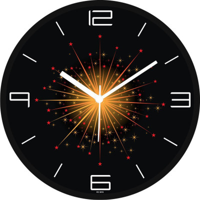 Regent Analog 28 cm X 28 cm Wall Clock(Black, With Glass)