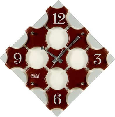 safal Analog 5 cm X 32 cm Wall Clock(Brown, With Glass) safal Analog 5 cm X 32 cm Wall Clock(Brown, With Glass)