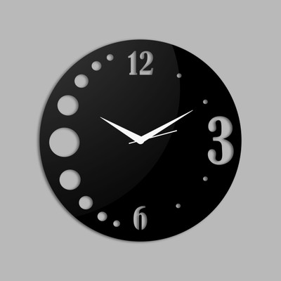 70% OFF on Creative Width Decor Analog Wall Clock(Black, Without Glass)