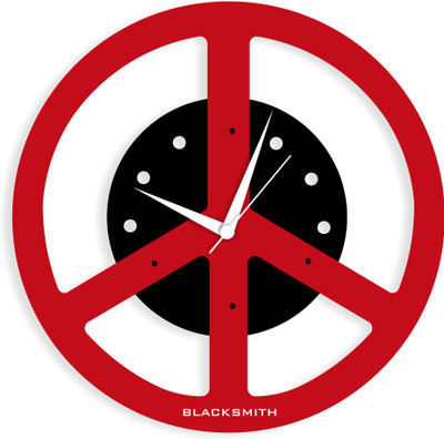 64% OFF on Blacksmith Analog Wall Clock(Red, Without Glass)