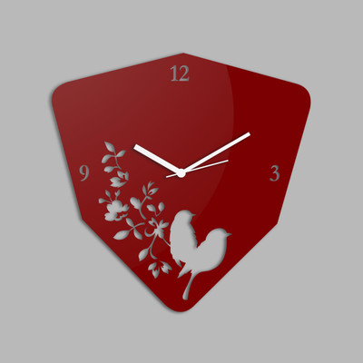 70% OFF on Creative Width Decor Analog Wall Clock(Red, Without Glass)