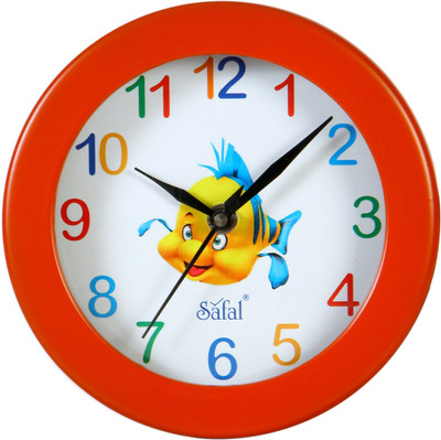 15% OFF on safal Analog 5 cm X 17 cm Wall Clock(Orange, With Glass)