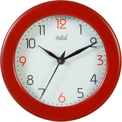 15% OFF on safal Analog 5 cm X 17 cm Wall Clock(Red, With Glass)