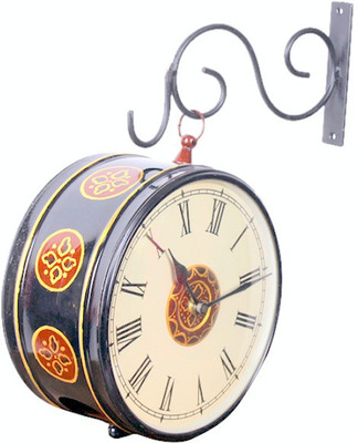 purpledip Analog 20 cm X 11 cm Wall Clock(Brown, With Glass)