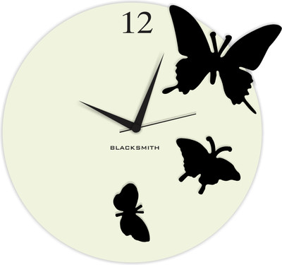 Blacksmith Analog Wall Clock(Silver, Without Glass)