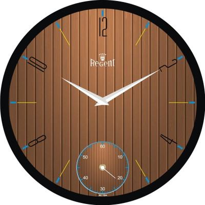 Regent Analog 31 cm X 4 cm Wall Clock(Black, With Glass) Regent Analog 31 cm X 4 cm Wall Clock(Black, With Glass)