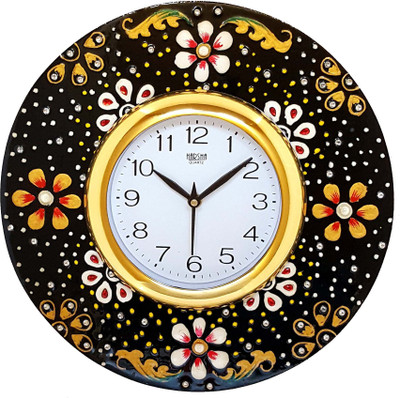 DivineCrafts Analog 32 cm X 32 cm Wall Clock(Multicolor, With Glass)