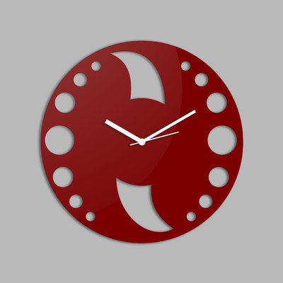 78% OFF on Creative Width Decor Analog Wall Clock(Red, Without Glass)