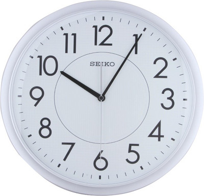 Seiko Analog 36.1 cm X 36.1 cm Wall Clock(White, With Glass, Standard)