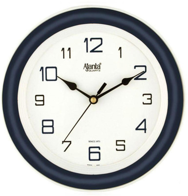 Ajanta Analog 3.5 cm X 20.5 cm Wall Clock  (Blue, With Glass)