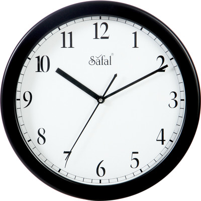 safal Analog 5 cm X 28 cm Wall Clock(Black, With Glass) safal Analog 5 cm X 28 cm Wall Clock(Black, With Glass)