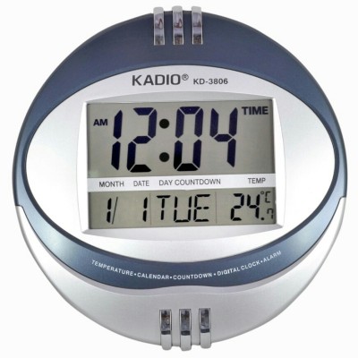 Kadio Digital 28 cm Dia Wall Clock(Blue, Silver, Without Glass)   Watches  (Kadio)