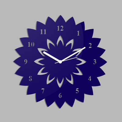 72% OFF on Creative Width Decor Analog Wall Clock(Blue, Without Glass)