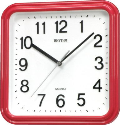 Rhythm Analog Wall Clock(Red, Without Glass)