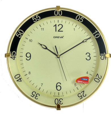 Ajanta OREVA Analog 30 cm X 30 cm Wall Clock(Beige, With Glass)