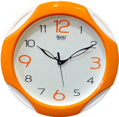 AJANTA Analog 20 cm X 20 cm Wall Clock(White, Orange, With Glass)