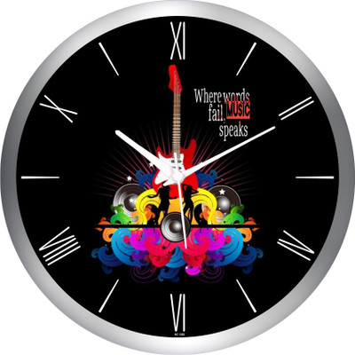 53% OFF on Regent Analog 31 cm X 4 cm Wall Clock(Silver, With Glass)