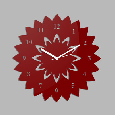 70% OFF on Creative Width Decor Analog Wall Clock(Red, Without Glass)
