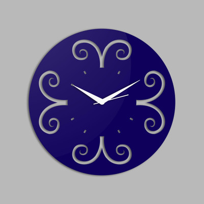 78% OFF on Creative Width Decor Analog Wall Clock(Blue, Without Glass)