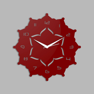 78% OFF on Creative Width Decor Analog Wall Clock(Red, Without Glass)