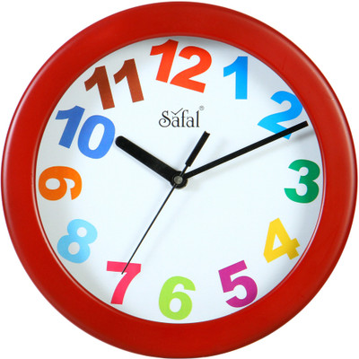 safal Analog 5 cm X 23 cm Wall Clock(Red, With Glass) safal Analog 5 cm X 23 cm Wall Clock(Red, With Glass)