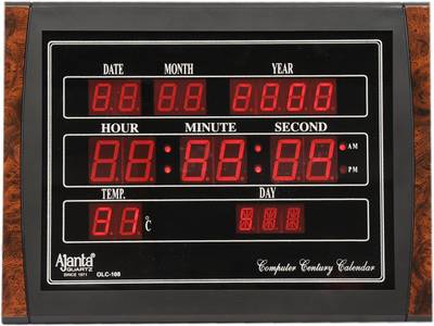 AJANTA Digital 5 cm X 32 cm Wall Clock  (Black, With Glass)