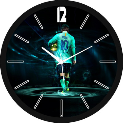 Regent Analog 28 cm X 28 cm Wall Clock(Black, With Glass)