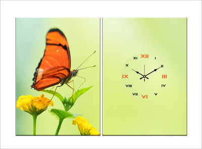 62% OFF on Design O Vista Analog 35 cm X 50 cm Wall Clock(Black, Without Glass)