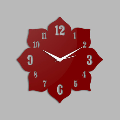 72% OFF on Creative Width Decor Analog Wall Clock(Red, Without Glass)