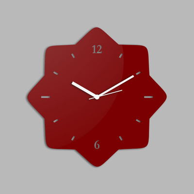 70% OFF on Creative Width Decor Analog Wall Clock(Red, Without Glass)